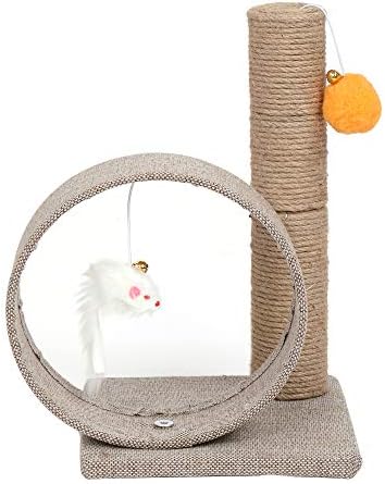 Noyy 13 Kedi Ağacı Kulesi ile Keten Dairesel Halka, Küçük Kediler, Yavru Kedi Kedi Aktivite Pet Oyun Oyuncaklar ile tırmalama
