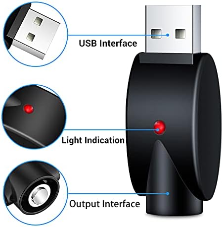 AoKai Akıllı USB Şarj Aleti, LED Göstergeli USB Adaptörü ile Uyumlu, Akıllı Aşırı Şarj Koruması (2'li Paket), Orijinal Siyah