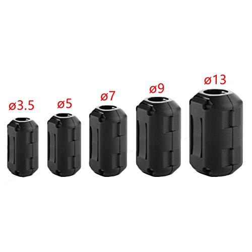 5 adet Siyah Ferrit Çekirdek Kablo Filtresi Nikel-çinko Gürültü Bastırıcı EMI RFI Klip Choke Ferrit Filtreler 3.5/5/7/9/13mm