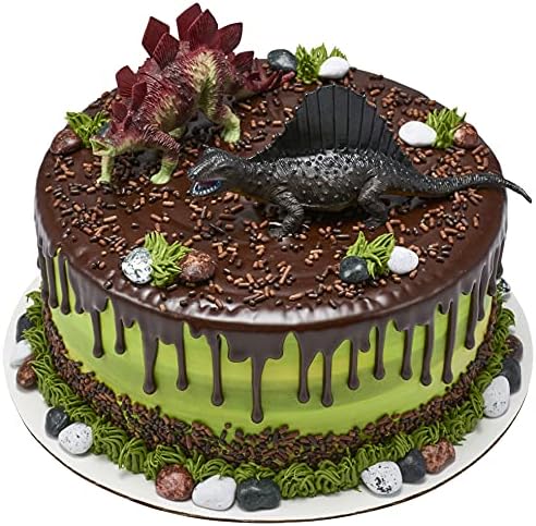 DecoSet ® Dinosaur Pals Kek Topper, 2 Parçalı Toppers Seti, İnteraktif Figürinli Doğum Günü Süsleri, Her Boyut ve Şekil Kek,