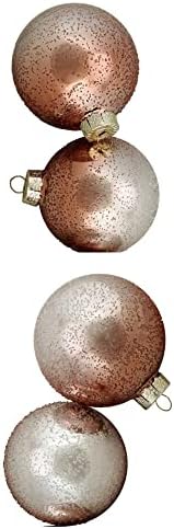 Süslemeleri-4 Parlak Kahverengi Gümüş Noel Cam Top Süsler 3.25 - XMAS10