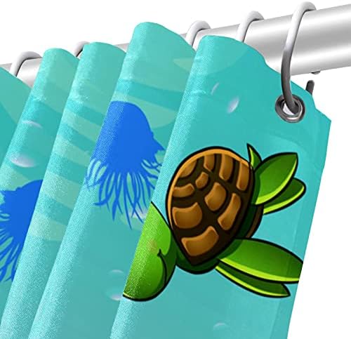 Sualtı Dünyası Kaplumbağa Mermaid Duş Perdesi ve Mat Seti, Banyo Kumaş Perdeler Su Geçirmez Renkli Komik Hooks ile, 70.8 tarafından