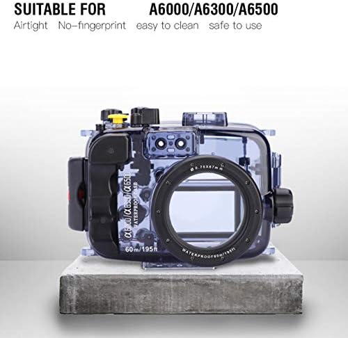 Jeanoko Kamera Su Geçirmez Kılıf, Anti-Sis Dalış Konut Case 60 m 195ft Kamera Sualtı Konut Söküm Olmadan Lens için A6000 için