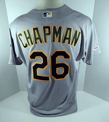 2019 Oakland A'nın Atletizm Matt Chapman 26 Oyun Yayınlanan Gri Jersey 150 Yama 55-Oyun Kullanılan MLB Formaları