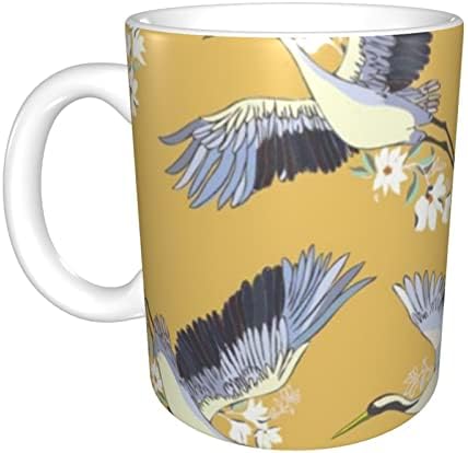 Seramik Kahve Fincanları Ofis Ve Ev Kullanımı İçin Baskılı Kuşlar 11 Oz Su Şişeleri Saplı, kupa Hediye Seti Erkekler Kadınlar