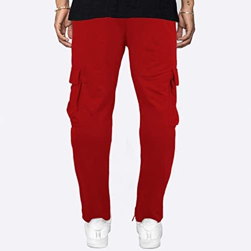 Changeshopping erkek kış pantolonları, rahat harem Pantolon Nefes Renk Eşleştirme Spor Urgan Uzun cepli pantolon