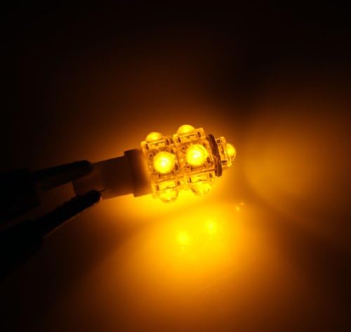 TuningPros LEDRSM-T10-A9 Arka Yan Işaretleyici LED Ampuller T10 Kama, 9 Akı LED Amber 2-pc Seti
