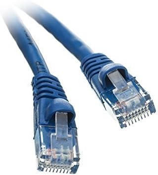ED741266 CAT5E Mavi Yüksek Hızlı LAN Ethernet Yama Kablosu, Snagless / Kalıplı Önyükleme, 20 Feet
