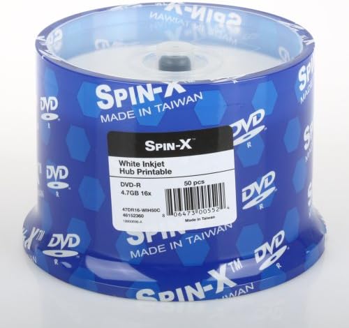 Spın-X 100 16X DVD-R 4,7 GB Beyaz Mürekkep Püskürtmeli Hub