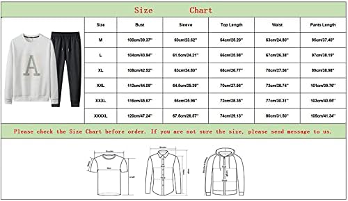 XINH Eşofman Erkekler için, Crewneck Kazak ve Eşofman Altı Set Rahat Activewear Eşofman Set 2 Parça Kıyafetler Erkekler için