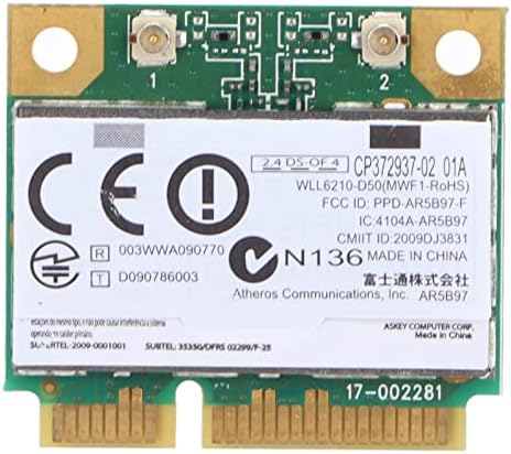 01 02 015 Ağ Kartı, Mini PCIE Ağ Kartı 300Mbps 2.4 GHz Yüksek Spesifikasyon İşlemi Veri Göndermek için Mağaza İletim Verileri