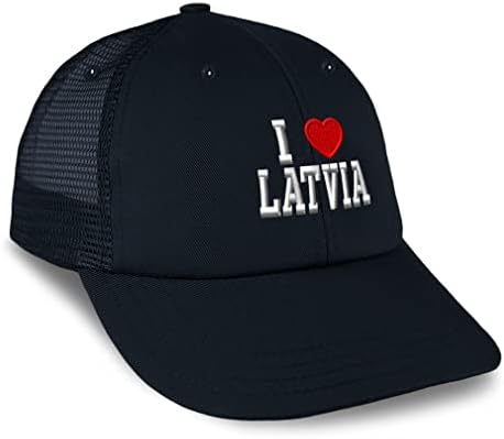 Kamyon şoförü şapkası Beyzbol Şapkası Letonya'yı Seviyorum Pamuklu baba Şapkalarını Erkekler ve Kadınlar için Seviyorum