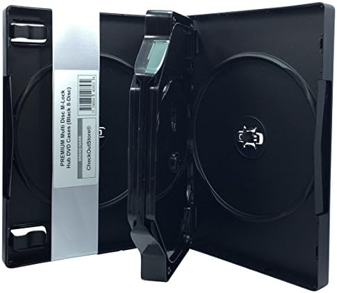 CheckOutStore (5) Premium Multi Disc M-Lock Hub DVD Kutuları, 8 Disk, Beyaz