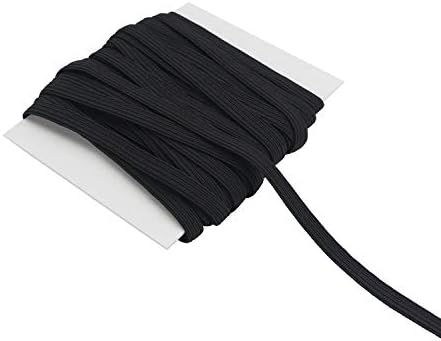 Mıdı şerit 10 metre 1/4 inç siyah örgülü elastik bant elastik dize DIY maske dikiş için