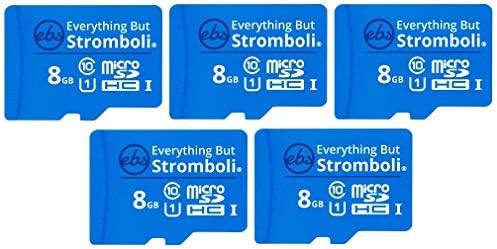Her şey Ama Stromboli 8 GB microSD Hafıza Kartı w/Adaptörü (Toplu 5 Paketi) Sınıf 10, U1, UHS-1, Micro SDHC Kart için Uyumlu