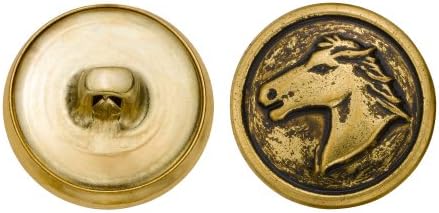 C & C Metal Ürünler 5270 At Başı Metal Düğme, Ebat 30 Ligne, Antik Altın, 36'lı Paket
