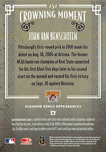 2005 Donruss Diamond Kings Challenge Beyzbol 252 John Van Benschoten Pittsburgh Pirates Playoff'tan Resmi MLB Ticaret Kartı