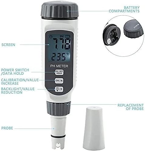 YUESFZ Hassas Taşınabilir Su Kalitesi Test Cihazı, pH Test Cihazı, Geniş LCD ekran, su Kalitesi Analizörü Ölçüm Ölçer Pratik