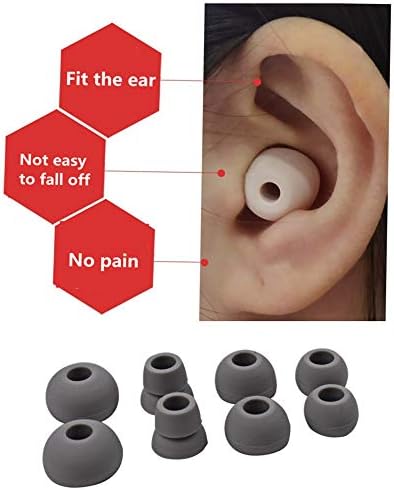 Yedek Kulaklık İpuçları Beats Powerbeats2 Kablosuz Stereo Kulaklıklar için uygun 4 Çift Küçük Orta Büyük ve Çift Flanş (Gri)