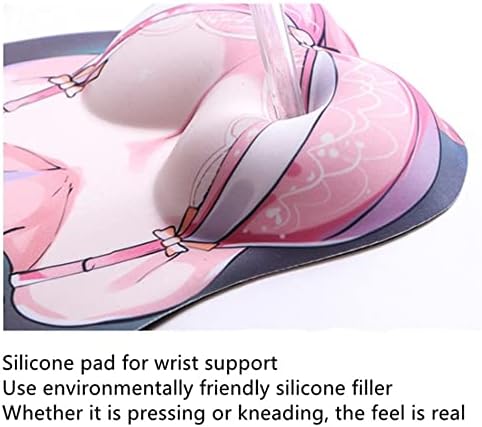 Mouse Pad Genshin-Darbe Raiden Shogun, 3D Anime Mouse Pad ile Bilek Desteği Mouse Pad Dinlenme Bilek Yastık Kaymaz Ağrı kesici