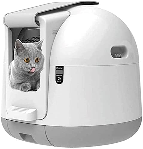 BDRWXZ Boy kendi kendini Temizleyen Akıllı kedi Tuvalet, Otomatik kedi Sandbox, ındüksiyon Dönen kedi temizlik robotu, büyük