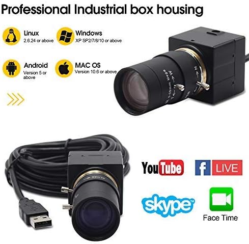 8MP Ultra HD Değişken Odaklı Kamerası, 5-50mm 10X Optik Zoom USB Kamera, FHD 2448 p Değişken Odaklı Web Kamera ile Sony IMX179