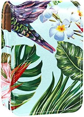 Bahar tropikal Palmiye kuşlar çiçek ruj organizatör ayna ruj saklama kutusu taşıma çantası ile