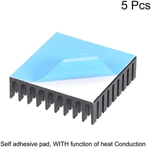 EuısdanAA 10x35x35mm Siyah Alüminyum Soğutucu Termal Yapışkan Ped Soğutucu Soğutma için 3D Yazıcılar 5 Adet(Enfriador de almohadilla
