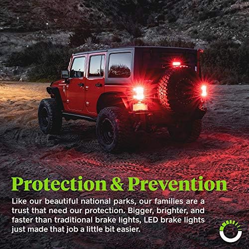 Jeep Wrangler 2007-2018 için LED Arka park lambaları Değiştirme [Matris Tasarımı] [DOT Onaylı] [Tak n Çalıştır] - Fren Kuyruk