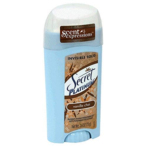 Secret Scent Expressions Platinum Terlemeyi Önleyici / Deodorant, Görünmez Katı, Vanilyalı Çay, 2,6 Ons (4'lü Paket)