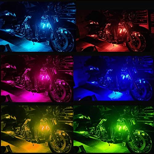 NBWDY 10 Pcs RGB motosiklet led ışık kiti şeritler çok renkli Accent Glow Neon zemin etkisi atmosfer ışıkları lamba ile müzik