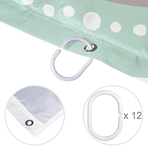 Lilibeely Su Geçirmez Yıkanabilir Polyester Kumaş Dekor Set 12 Hooks Yüzükler Duş Perdeleri ile Konuk Banyo için Sevimli Kirpi