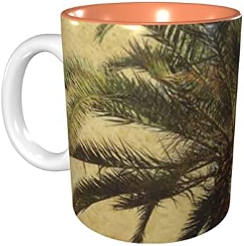 Palmiye Ağacı Tropikal Baskılı Kupalar İçin Kadın Erkek Seramik Kahve Kupa Kişiselleştirilmiş Hediyeler İçin Erkek Arkadaşı,