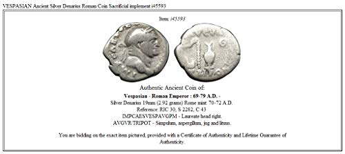 1000 BU VESPASİAN Antik AR Denarius Roma Sikke Sacrific sikke İyi