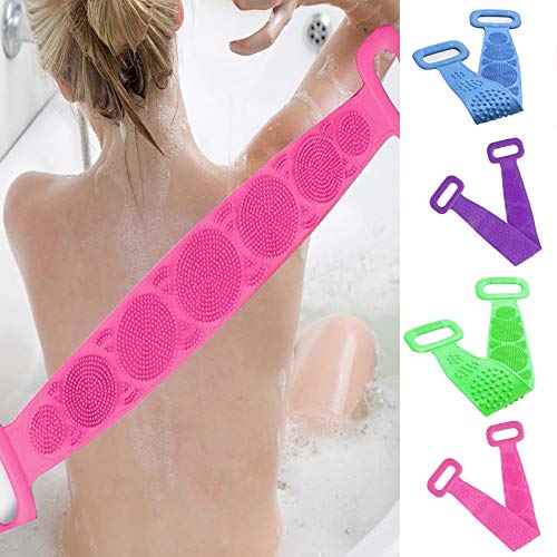 Duş için geri Scrubber 70 cm Silikon Duş Fırçası Banyo Duş Yıkama Vücut Kemer Banyo Havlusu Peeling Geri Fırça Peeling Geri Scrubber