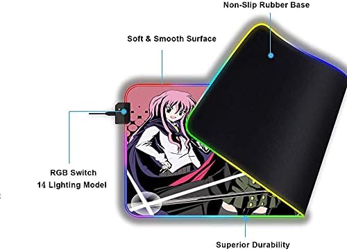Mouse Pad Anime Sıfır hiçbir Tsukaima Oyun Mouse pad RGB Dizüstü XXL Oyun Masaüstü Pedi LED PC Oyun Aksesuarları Arkadan Aydınlatmalı