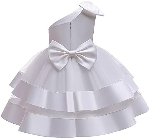 KLFFLGID Bebek Kız Tül Bir Omuz Elbiseler Toddler Ilmek Örgün Parti Düğün Çiçek Kız Elbise Tutu Elbisesi
