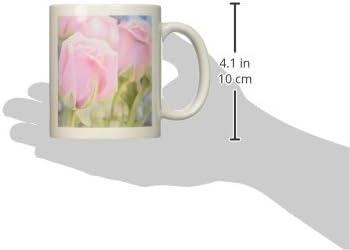 3dRose Pembe Güller Çiçek Sanatı Seramik Kupa, 11 Ons