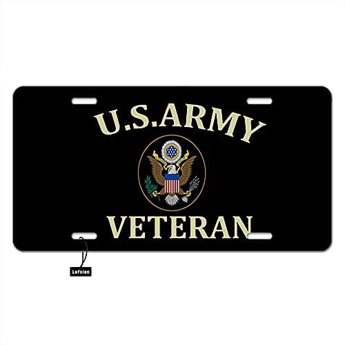 Lefolen Askeri ABD Ordusu Veteran Araba Ön Plaka Amerikan Kartal Oklar ve Zeytin Dalı ile Siyah ABD Standart Araçlar Üzerinde
