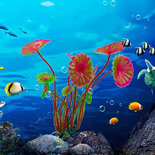 15 Adet Yapay Balık Tankı Bitkiler Balık Tankı Kase Süslemeleri Yapay Plastik Simülasyon Bitkiler ve 1 Simülasyon Denizanası