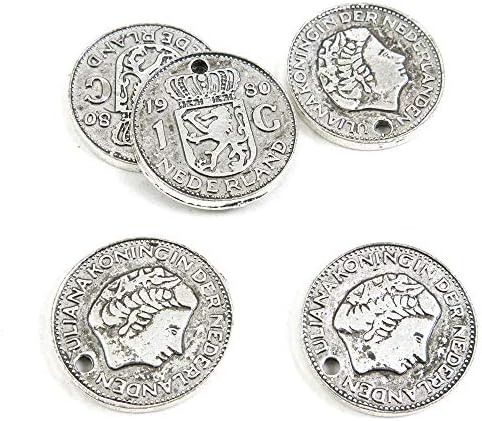 350 Parça Antik Gümüş Ton Takı Yapımı Charms İşçiliği Boncuk Craft 32626 Hollanda Sikke