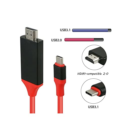 1 adet 2 m USB C 3.1 HDMI Kabloları 4 K Tipi C HDMI Adaptörü, gri ve Siyah
