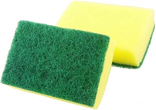 EuısdanAA Yumuşak Sünger Kase Bulaşık Temizleme ovma pedi Yeşil Sarı (Tazón de esponja suave para limpieza de platos Almohadilla
