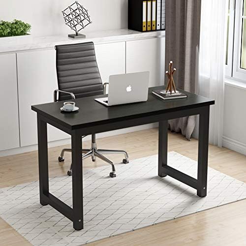 Tribesigns Modern Basit Tarzı Bilgisayar Masası PC Dizüstü çalışma masası Ofis Masası Iş Istasyonu Ev Ofis için, siyah + Siyah