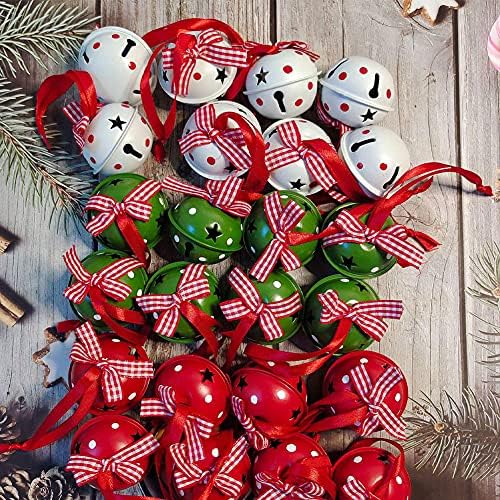 BOBOYA Noel Jingle Bell Ağacı Kolye Metal Boyalı Çan Noel Ağacı Süsler için Kesme ile Tatil Çelenk Çelenk Zanaat Süslemeleri