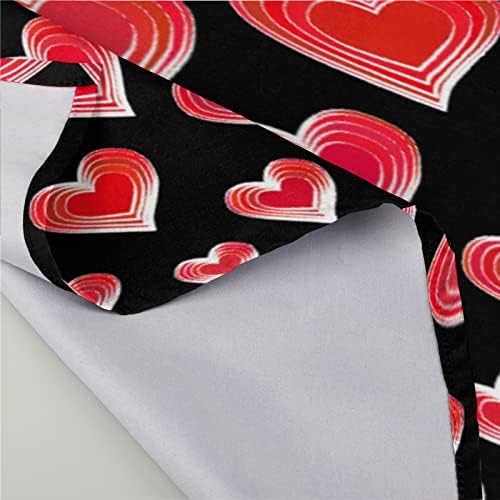 Kırmızı Aşk Kalp Bez Peçeteler Set 4-20x20 İnç, sevgililer Günü Yıkanabilir Kullanımlık Polyester Yemeği Masa Peçeteler için