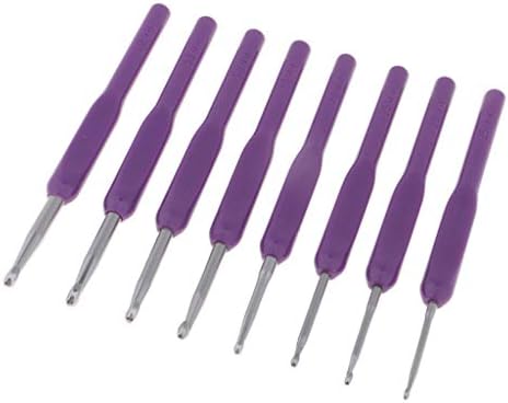 F Fityle 8 adet Metal Örme İğneler Tığ Hooks Kitleri ile Ergonomik Sapları 2.5-6mm