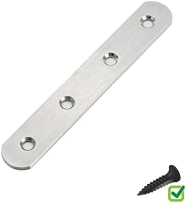 4 ADET 5x 0.8(12.7 cm x 2 cm) Paslanmaz Çelik Düz Brace Braketi Metal Düz Plaka Vida Delikleri ile Uzun ve Geniş Ağır Bağlamak