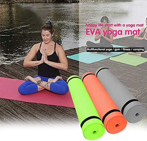ZANFUN Yoga Mat 1/6 inç egzersiz fitness matı Her Türlü Pilates Spor Zemin Egzersiz (68 x 24) Taşıma Kayışı ile