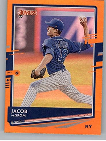 2020 Donruss Holo Turuncu Beyzbol 71 Jacob deGrom New York Mets Resmi MLB PA Beyzbol Ticaret Kartı Ham (NM veya Daha iyi) Durumda